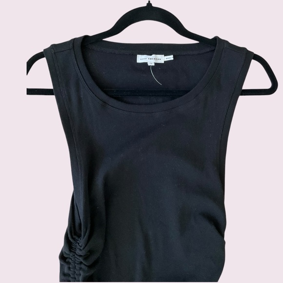 Good American Rouched Sides Cotton Tank Dress - Picture 7 of 11